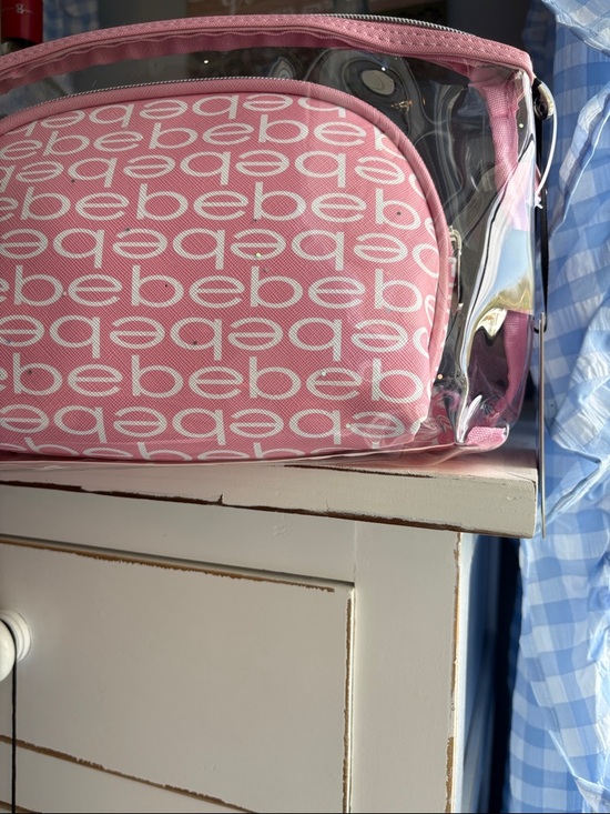 BEBE Pink Clear Cosmetic Pouch Trio NWT - Picture 2 of 3